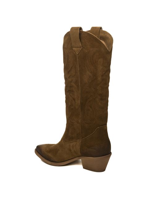 Black leather texan boot GISEL MOIRE | CALIFORNIACAM-BRUCIATO